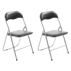 Taitettava keinonahkainen tuolisetti 2 kpl - moderni ja helppohoitoinen