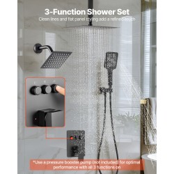 Kattosuihkusetti ruostumaton teräs mattamusta 305 mm kattosuihku 152 mm seinäsuihku monitoiminen käsisuihku