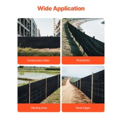 Suodatinaitakangas polypropeenia ja rautalankaa 0,6×30,48 m rulla eroosion ja sedimentin hallintaan