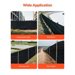 Suodatinkangas polypropeeni kolme 152,4 metrin rullaa musta eroosionhallintaan