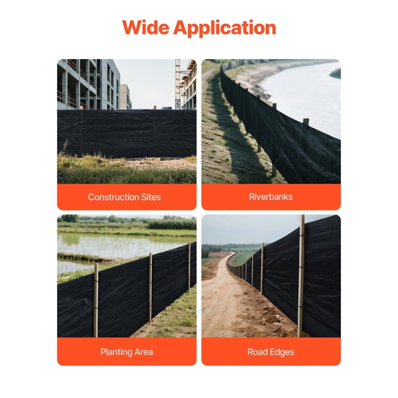 Suodatinkangas polypropeeni kolme 152,4 metrin rullaa musta eroosionhallintaan