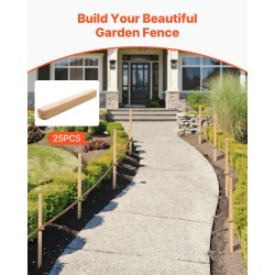 Puutarhapaalut kuusipuusta 19x19 mm 914 mm 25 kpl terävällä kärjellä