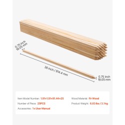 Puutarhapaalut kuusipuusta 19x19 mm 914 mm 25 kpl terävällä kärjellä