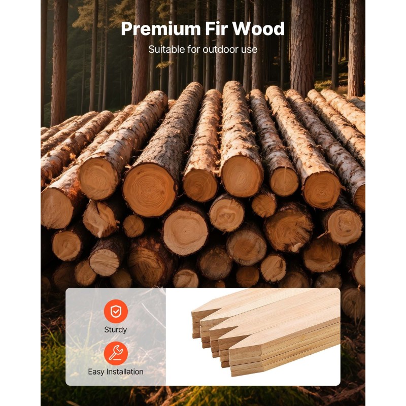 Puiset puutarhapaalut kuusi 12,7×38,1×914 mm 25 kpl aitaukseen ja kasvien tueksi