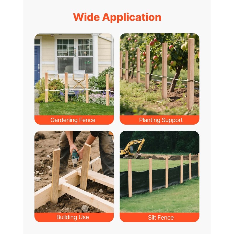 Puiset puutarhapaalut kuusi 12,7×38,1×914 mm 25 kpl aitaukseen ja kasvien tueksi