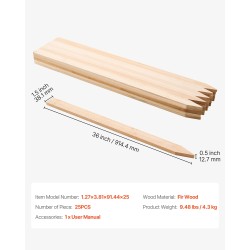 Puiset puutarhapaalut kuusi 12,7×38,1×914 mm 25 kpl aitaukseen ja kasvien tueksi