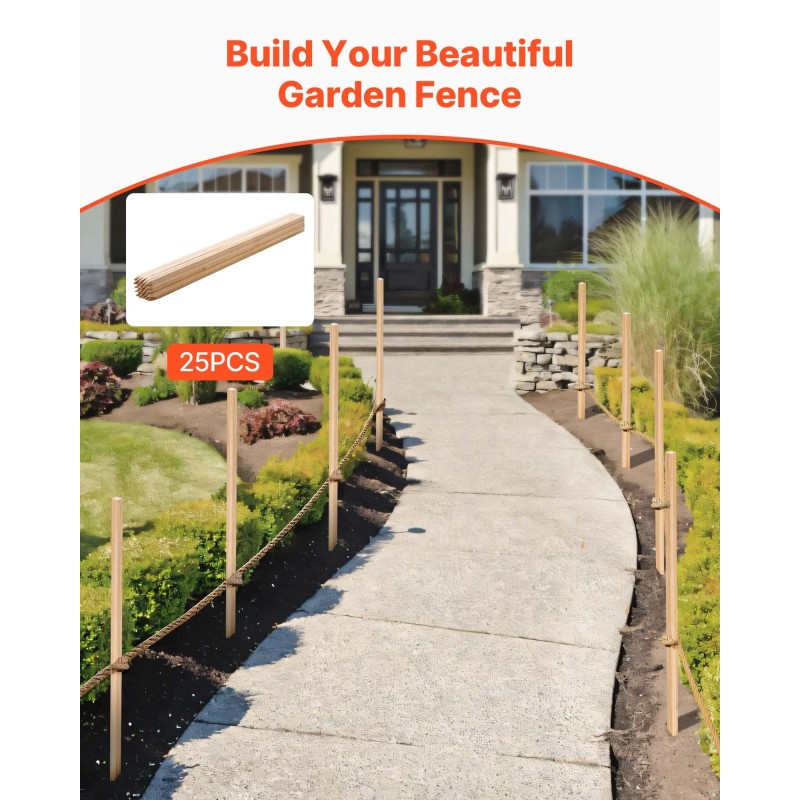 Puutarhaseipäät kuusipuuta 25 kpl 19×1219 mm terävä kärki