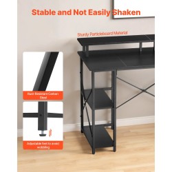 Työpöytä kotitoimistoon 120 cm x 50 cm hiukkaslevy teräsrunko RGB-valonauha