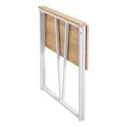 Taittopöytä 80 x 40 cm teräsrunko lastulevy puujäljitelmä kotitoimistoon