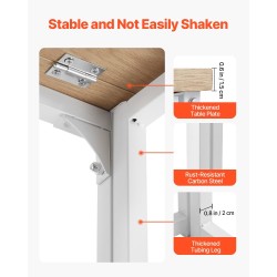 Taittopöytä 80 x 40 cm teräsrunko lastulevy puujäljitelmä kotitoimistoon