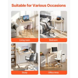 Taittopöytä 80 x 40 cm teräsrunko lastulevy puujäljitelmä kotitoimistoon