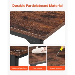 Työpöytä 160 x 60 cm lastulevy hiiliteräsrunko säädettävillä jaloilla