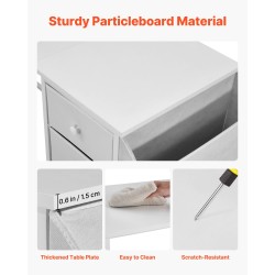 Tietokonepöytä 120 cm teräsrunko lastulevy neljä kangaslaatikkoa säädettävät tassut