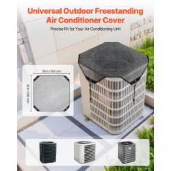 Ilmastointilaitteen ulkoyksikön yläpeite PVC-verkko 910 x 910 mm musta