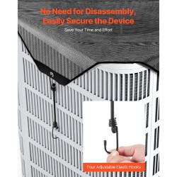 Ilmastointilaitteen ulkoyksikön suojapeite PVC-verkkokankaasta 710 x 710 mm musta