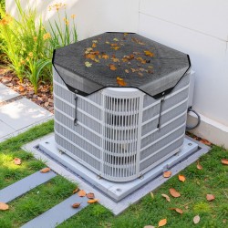 Ilmastointilaitteen ulkoyksikön suojapeite PVC-verkkokankaasta 710 x 710 mm musta