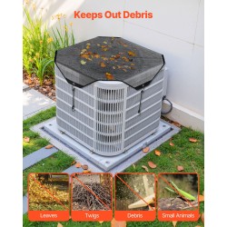 Ilmastointilaitteen yläosansuoja PVC-verkkokangas 810×810 mm musta ympärivuotiseen ulkokäyttöön