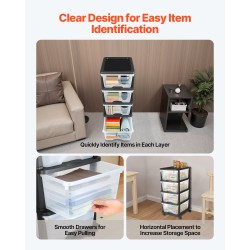 Muovinen laatikkovaunu pyörillä neljä läpinäkyvää laatikkoa jokainen seitsemäntoista litraa