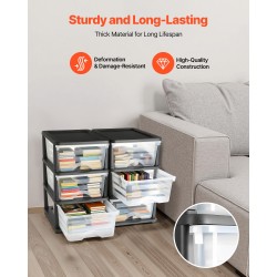 Muovinen säilytyslaatikosto 2 kpl 6 vetolaatikkoa 17 l kodin ja toimiston käyttöön