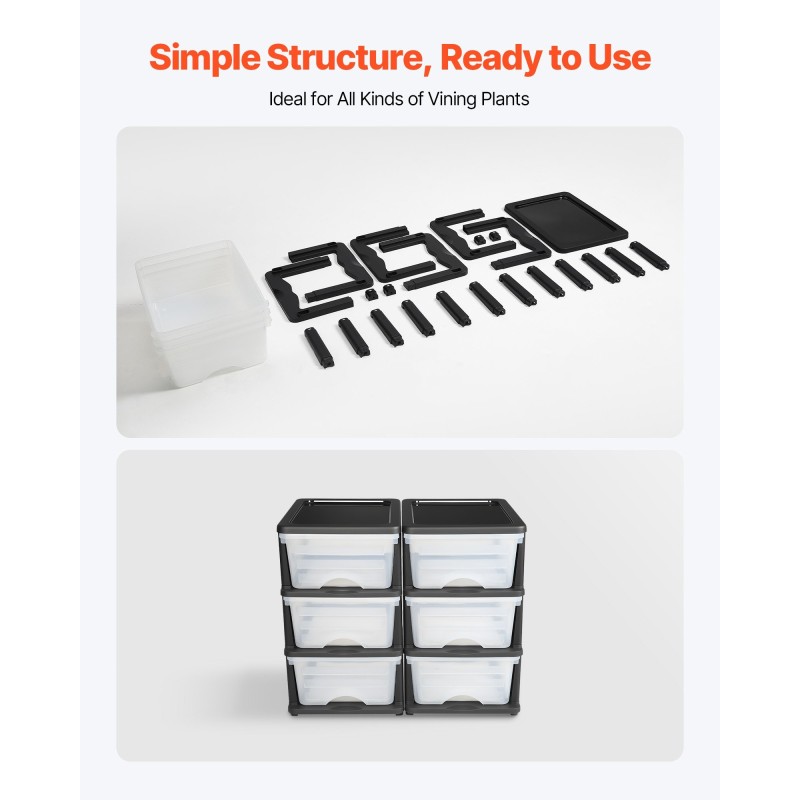 Muovinen säilytyslaatikosto 2 kpl 6 vetolaatikkoa 17 l kodin ja toimiston käyttöön