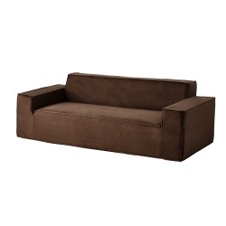 Kangassohva 211 cm leveä korduroykangas syvä istuin ruskea
