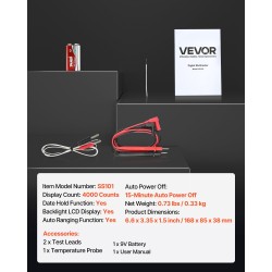 Digitaalinen yleismittari TRMS 4000-lukemainen automaattinen mitta-alue taustavalaistu näyttö