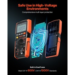 Digitaalinen yleismittari eristysvastus vaihto- ja tasajännite 4000 lukemaa taustavalaistu näyttö