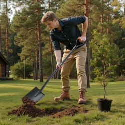Neliölapio seosteräksinen lapa 1220 millimetriä varsi pitävä D-kahva irrotettava rakenne
