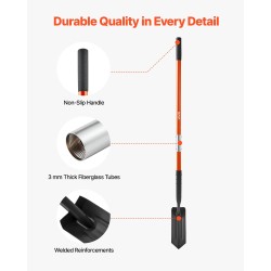 Kapea ojituslapio 10,4 cm seosteräksinen terä 1425 mm lasikuituvarsi