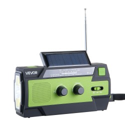 Käsikäyttöinen hätä- ja sääradio aurinko- ja USB-latauksella 4000mAh-akulla FM/AM/NOAA-tuella