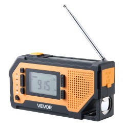 Hätä ja sääradio käsikammella aurinkopaneelilla 2000mAh akulla FM AM NOAA