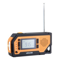 Hätä- ja sääradio käsikammella aurinkopaneelilla 2000mAh akulla FM AM NOAA