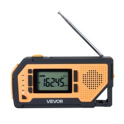 Hätä- ja sääradio käsikammella aurinkopaneelilla 2000mAh akulla FM AM NOAA