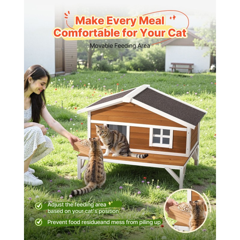 Kissatalo kuusipuusta 43,5-tuumainen vaahtoeristetty ulkokäyttöön 3–5 kissalle