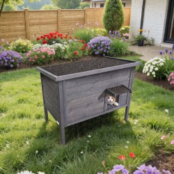 Puinen eristetty kissatalo 30W lämmitysalustalla 1–3 kissalle korotetulla pohjalla