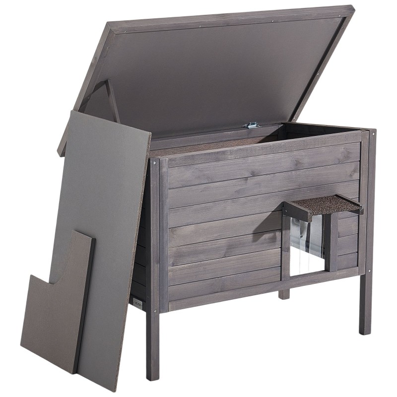 Puinen eristetty kissatalo 30W lämmitysalustalla 1–3 kissalle korotetulla pohjalla