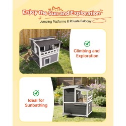 Kissatalo massiivikuusinen kaksikerroksinen vaahtoeristetty 33 tuuman 1–3 kissalle