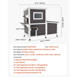 Puinen kaksikerroksinen ulkokissatalo massiivisesta kuusipuusta kolmelle kissalle asfalttihuopakatto korotettu pohja