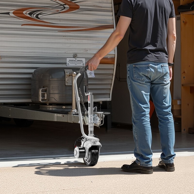 Peräkärryn siirtäjä teräsrunko 380W 12V 2,5 t säädettävä kiinnityskorkeus 31–63 cm