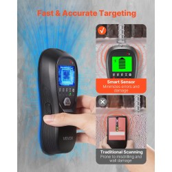 Seinäskanneri 5-in-1 musta älykäs mikrosiru puu metalli ja johdot