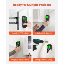 Seinäskanneri 5-in-1 musta älykäs mikrosiru puu metalli ja johdot