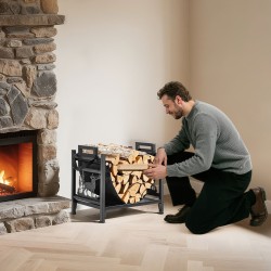 Halkoteline sisäkäyttöön jauhemaalattua Q195-terästä 45 cm leveä irrotettava 600D kangaskassi