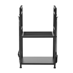 Polttopuuteline 2 tasoinen sisäkäyttöön Q195 teräs musta harja lapio hiilihanko pihdit