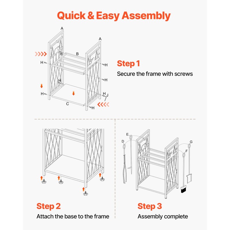 Polttopuuteline 2-tasoinen sisäkäyttöön Q195-teräs musta harja lapio hiilihanko pihdit