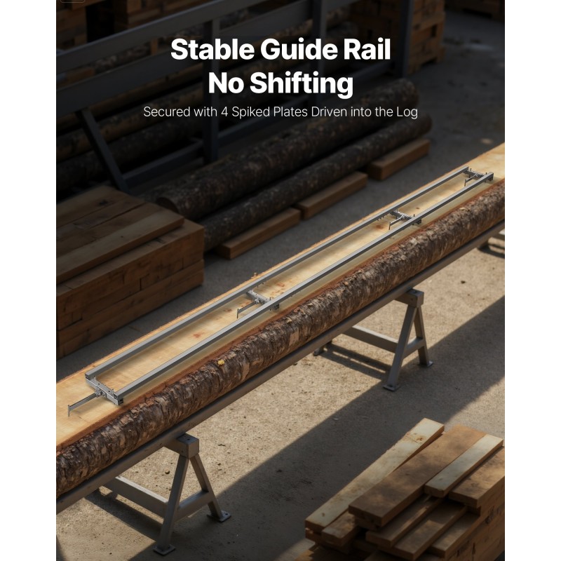 Säädettävä sahakiskosarja alumiiniseos ja hiiliteräs 3,66 m kahdella kiilalla