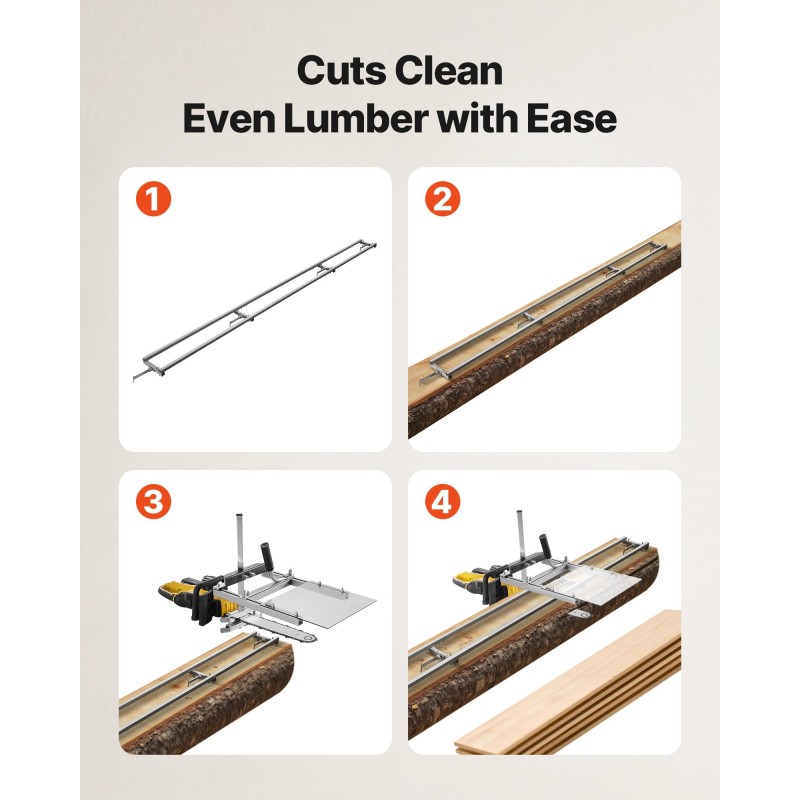 Säädettävä sahakiskosarja alumiiniseos ja hiiliteräs 3,66 m kahdella kiilalla