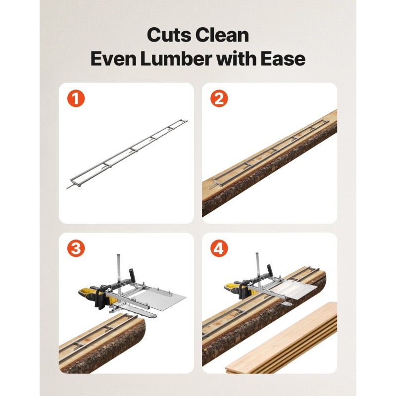 Sahakiskojärjestelmä alumiiniseos ja hiiliteräs 4,57 metrin sahauspituus yhteensopiva moottorisahoille