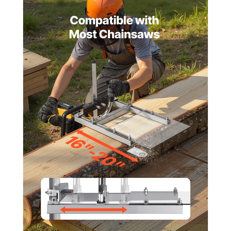 Ketjusahamilli kannettava alumiiniseos ja hiiliteräs 41–51 cm laipalle