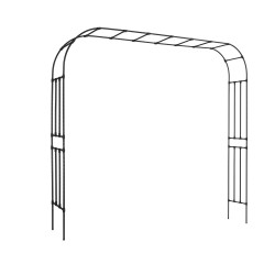 Puutarhakaari sinkitty teräs 2400 3200 mm musta köynnöksille