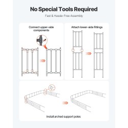 Puutarhakaari sinkitty teräs 2400×3200 mm musta köynnöksille